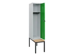 locker met bank,HxBxD 1950x400x815mm,1vak,vak B 400mm,draaigrendel