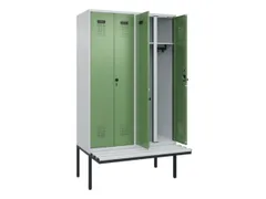 locker met bank,voor scheiding van kleding,HxBxD 2120x1200x815mm,4vak