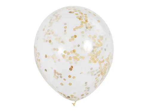 Ballon transparant met goud confetti 6 stuks 30cm