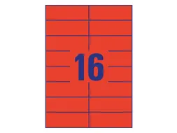 Gekleurde Etiketten 105x37mm Fluor Rood 42317