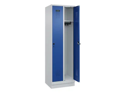 locker,HxBxD 1950x600x500mm,2vak,vak B 300mm,draaigrendel,sokkel