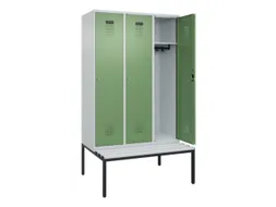 locker met bank,HxBxD 2120x1200x815mm,3vak,vak B 400mm,cilinderslot