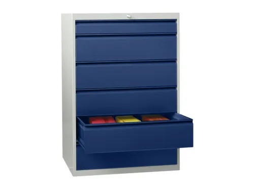 ladekast HxBxD 1200x715x600mm 6laden slot RAL7035 front RAL5010