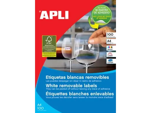 Apli Afneembare Witte Etiketten 64.6x33.8mm
