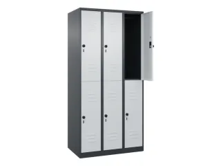 dubbeldekse locker,HxBxD 1850x900x500mm,3x2vak.,vak B 300mm - 2