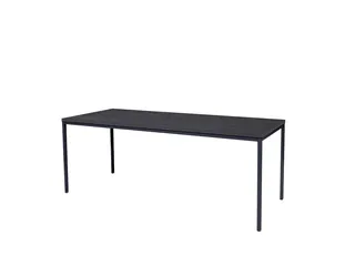 Domino Basic Tafel Vaste Hoogte 200x80 houtprint schaduw zwart 4-poots - 1