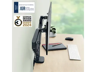 Monitorarm Leitz Ergo ruimtebesparend dubbel donkergrijs - 14
