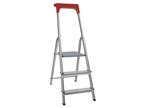 aluminium trapladder,eenzijdig,3treden,Stand H 0,57m,balk L 1,25m