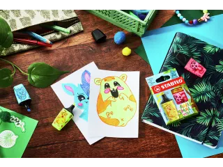 Markeerstift STABILO BOSS Animal Vibes mini assorti blister à 3 stuks - 5