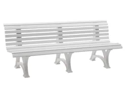 Kunststofbank 800x2000x420mm Zit H 410mm 12 Latten 3 Pootstellen Wit