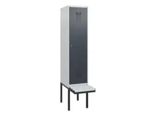 locker met bank,HxBxD 1950x400x815mm,1vak,vak B 400mm,cilinderslot - 2