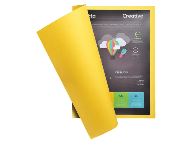 Pak van 10 dossiermappen ROCK''S 220 24x32cm Citroengeel