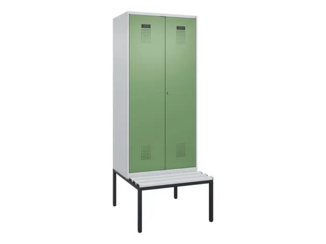 locker met bank,voor scheiding van kleding,HxBxD 2120x800x815mm,2vak