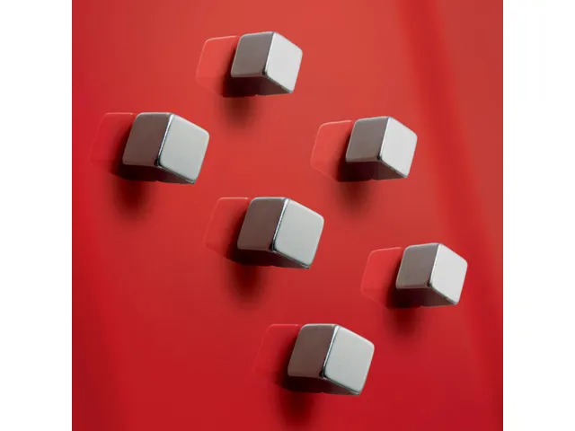 Aimant pour tableau en verre blanc Sigel 10x10x10mm nickle Strong 4+2