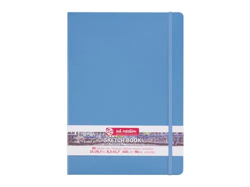 Schetsboek Talens Art Creation 80 witte vellen 140gr 210x300mm blauw