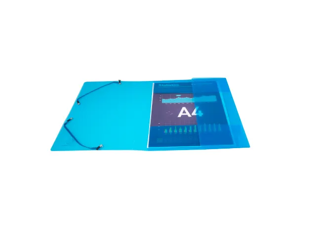 Elastomap 3 kleppen polypropyleen 5/10de Crystal Colours A4 Assorti