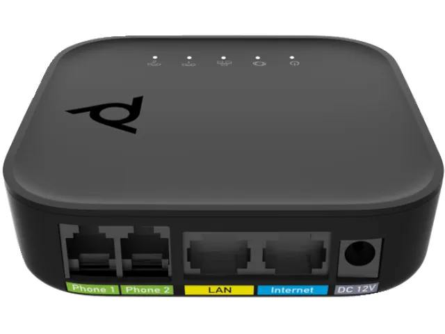 Poly ATA 402 2FXS Voice Port VoIP-adapter met Open SIP en voeding