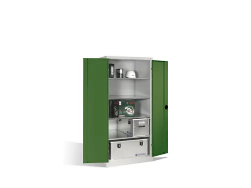 universele kast,HxBxD 1950x930x800mm,4xStalen bodem,cil.-slot,sokkel