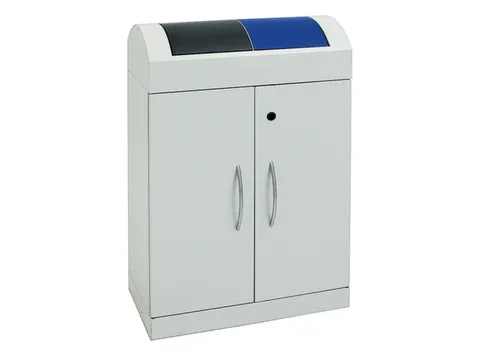 Afvalverzamelstation 2x45 Liter Romp Lichtgrijs Ral5010/ral7016