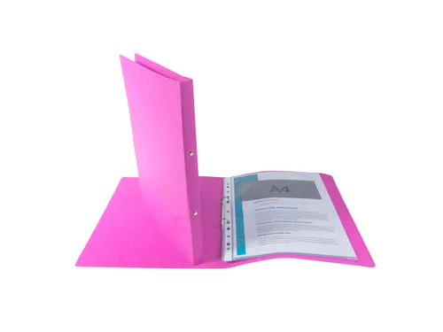 Ringmap glanskarton A4 2R 15mm roze