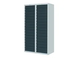 ladekast HxBxD 1800x1000x500mm 34laden RAL7035 front RAL7016