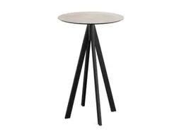 statafel,HxØ 1090x700mm,rond,4voeten zwart,blad HPL Moonstone