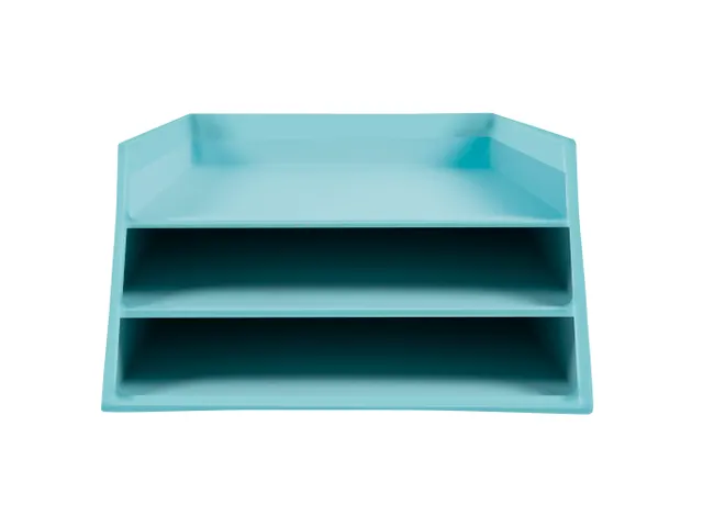 Kartonnen postmand 3 niveaus pastelblauw