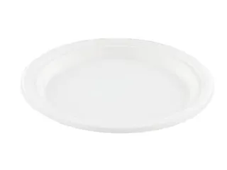 Suikerriet bord rond 23 cm wit milieuvriendelijk - 1