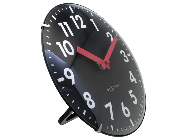 Horloge de table Nextime Duomo Mini 20 cm noir avec un verre bombé