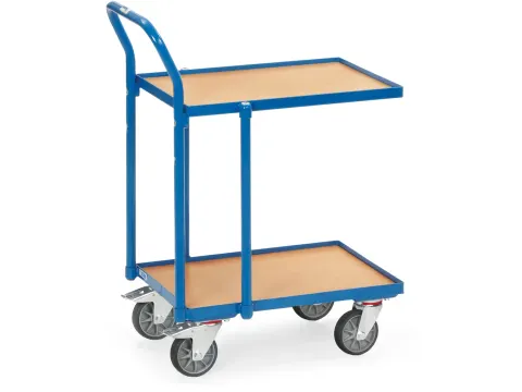 Rolplateau's 2 Etages 135610 250kg Hout 600x400mm Ral5007 Duwbeugel