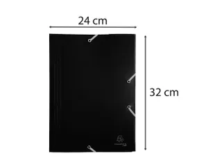 Elastomap A4 Zwart 3 Kleppen Polypropyleen 4/10de Ondoorschijnend - 5