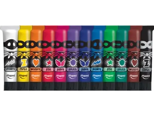 Color'Peps plakkaatverf, 12ml, 12 tubes assorti