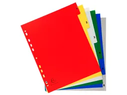Tabbladen A4 Assorti PP 0.12mm 6-delig 1-6 Bedrukt 11-Gaats