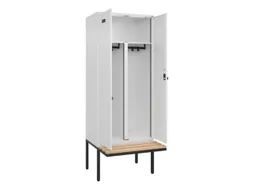 PBM-locker met bank,HxBxD 2120x800x815mm,2vak,vak B 400mm,draaigrendel