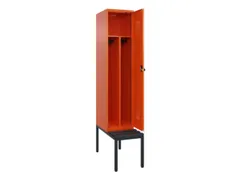 locker met bank,voor scheiding van kleding,HxBxD 2120x400x815mm,1vak