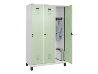 locker,HxBxD 1950x1200x500mm,3vak,vak B 400mm,draaigrendel,voeten - 1