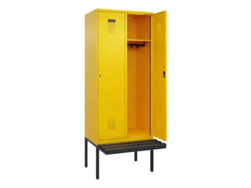 locker met bank,HxBxD 2120x800x815mm,2vak,vak B 400mm,cilinderslot