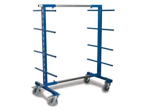 Draagarmwagen 400kg Dubbelzijdig 2 Staanders 16 Liggers Ral5010