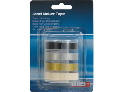 Tape Voor Lettertang 9 Mm Traditioneel 4 Kleuren
