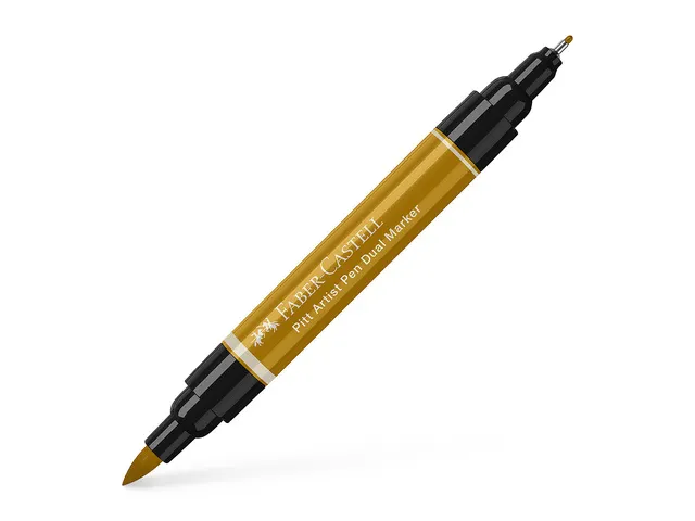 Tekenstift Faber-Castell Pitt Artist Pen duo marker 268 groen goud