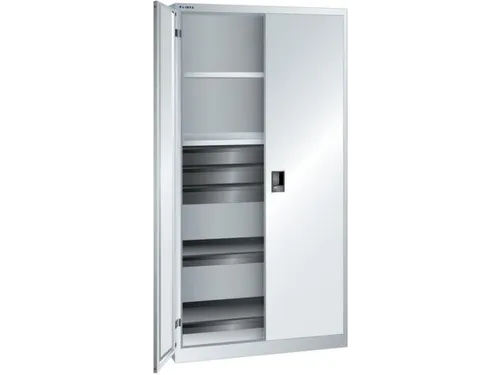 universele kast,HxBxD 1950x1000x580mm,4xStalen bodem,3lade(n),key lock