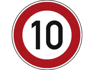 verkeersbord,maximumsnelheid 10km/h,conform StVO,aluminium - 1