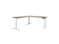 Elektrisch Hoekbureau Dextro Plus 180x160cm Frame Wit Havana Kersen