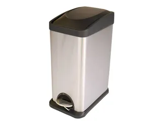 Rechthoekige Pedaalemmer 15 Liter Mat Rvs - 1