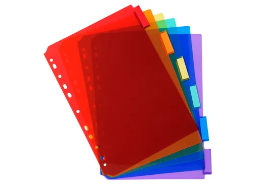 Tabblad Pp Assorti Transparant Venster A4 6-delig 11-gaats Index