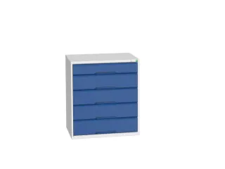 ladekast HxBxD 900x800x550mm 5laden romp RAL7035 front RAL5010 - 1