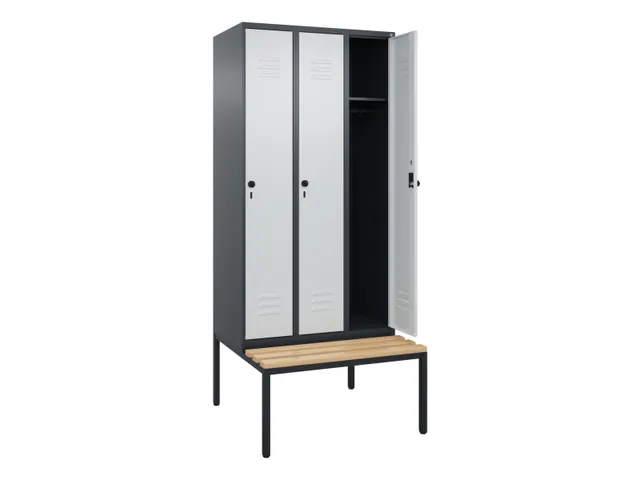 Armoire vestiaire Classic+ 3 comp 212x90x81,5cm anthracite/gris clair
