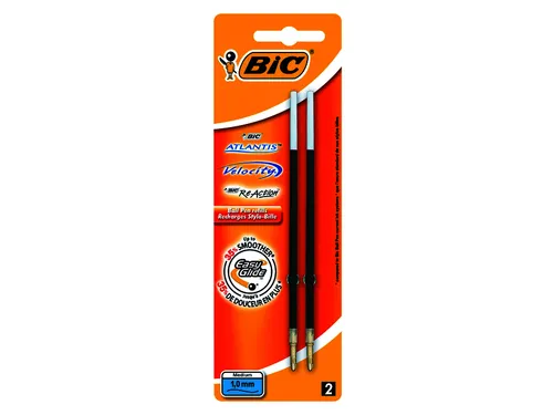 Balpenvulling Bic voor diverse balpennen medium zwart blister à 2st