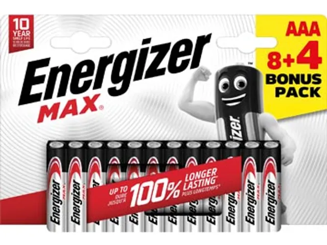 batterijen Max AAA/LR03/E92 blister van 8 + 4