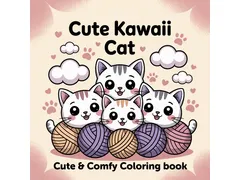 Kleurboek Cute Kawaii Cat